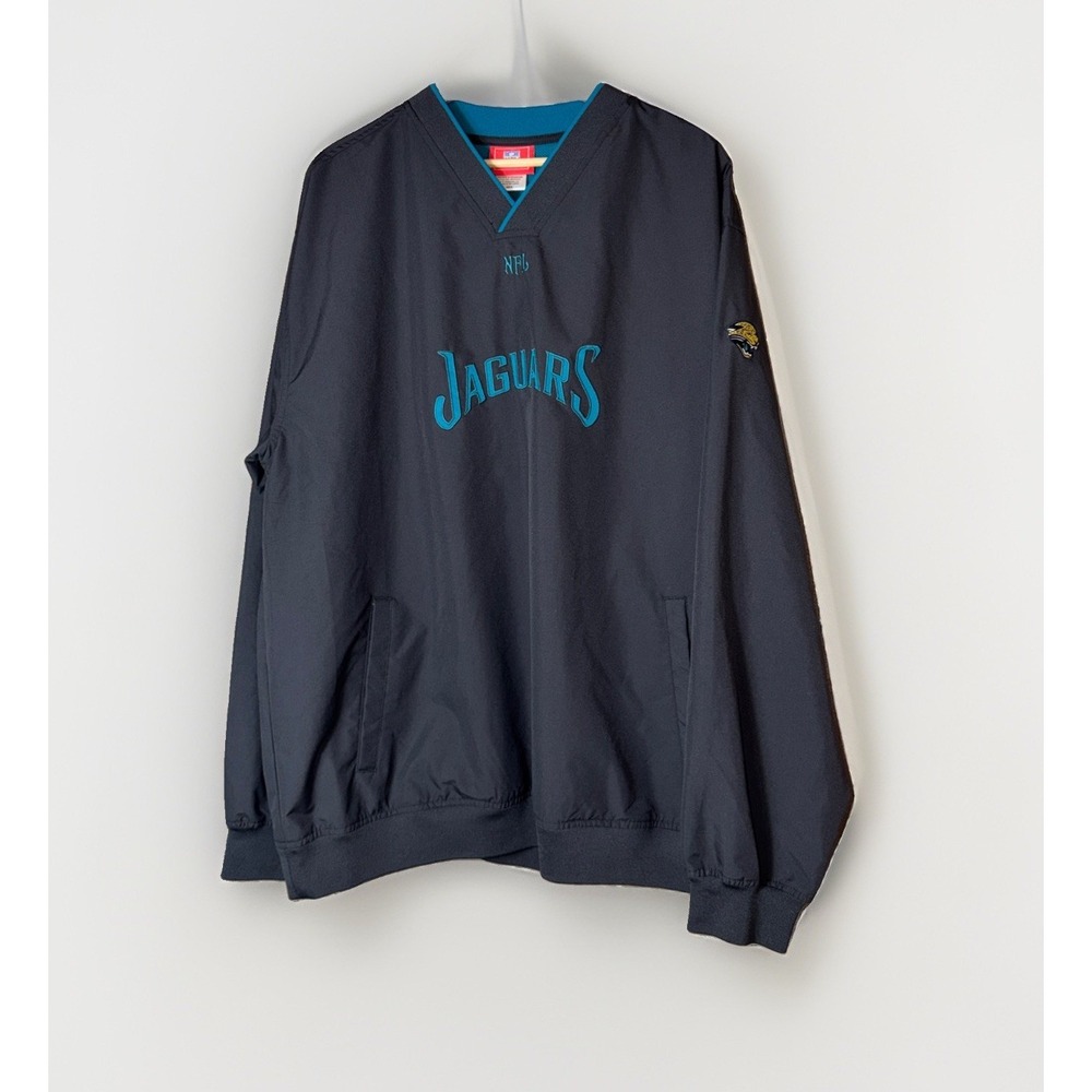 Jacksonville Jaguars NFL Black XL Pullover Embroidered Logo Windshirt Jacket